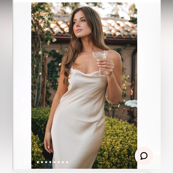 Tuscany maxi dress CHAMPAGNE SATIN - Picture 2 of 4